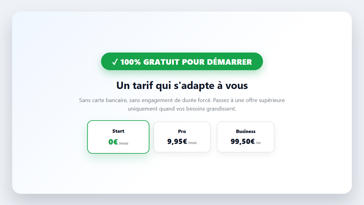 Un tarif qui s'adapte à vous